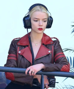 Anya Taylor Joy F1 GP Monaco Leather Jacket