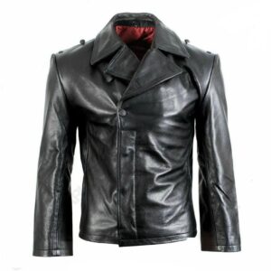 German Military Pander / U-Boat Wrap - WWW Retro Black Jacket Men's Handmade Style Genuine Cowhide Leather Street wear Winter Biker Coat