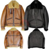 Brown B3 Bomber RAF Aviator Jacket, Mens Real Leather Shearling Sheepskin Aviator Flight Fur Bomber Cockpit Pilot Custom Jackets Handmade