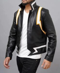 Men's Handmade Inspired Hero Thunder Jacket | Cosplay Costume Black Leather Jacket