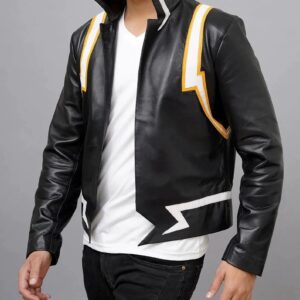 Men's Handmade Inspired Hero Thunder Jacket | Cosplay Costume Black Leather Jacket