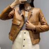 Women's Leather Jacket women's Brown leather jacket made of 100% Original lambskin leather
