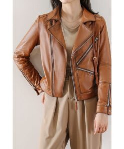 Moto style Leather Jacket Handmade Real Leather Biker Jacket Biker Jacket for Women’s Distressed Leather Biker Jacket