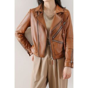 Moto style Leather Jacket Handmade Real Leather Biker Jacket Biker Jacket for Women’s Distressed Leather Biker Jacket