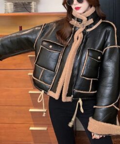 Genuine Leather Women Aviator Jacket