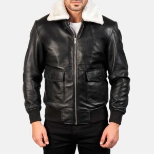Men A-2 Aviator Flight Bomber Distressed jetBlack Brown Genuine Leather Jacket