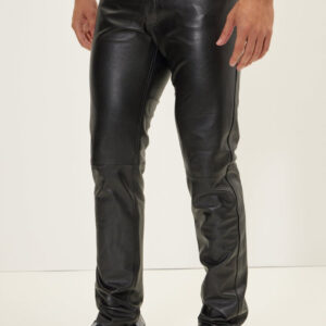 Elegant and Versatile Slim-Cut Leather Pants for Effortless Transition from Casual to Formal