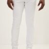 Elegant and Versatile Slim-Cut White Leather Pants for Effortless Transition from Casual to Formal