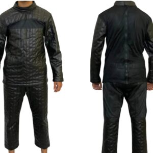 Real Leather Darth Vader Costume, Inspired Darth Vader Outfit with Jacket and Pants, Black Mandalorian Cosplay Suit