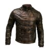 Distressed Brown Movies Leather Jacket Men Real Leather Handmade Halloween Celebrity Costume Comic Party Coat