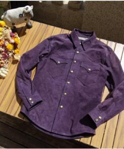 Classic Trucker Jacket Men's Western Trucker Style Real Suede Leather Jacket