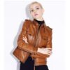 Women Leather Jacket / Handmade Jacket / Motorcycle Jacket Winter Retro Jacket / Women Brown Leather Bomber Jacket / Women Jacket