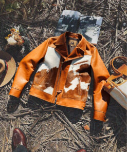 Men's Real Wind Cow Skin Fur all-in-One Motorcycle Coat Bomber Leather Jacket