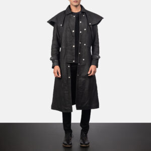 Maverick Black Leather Duster - Timeless Elegance, Modern Edge, and Unmatched Comfort