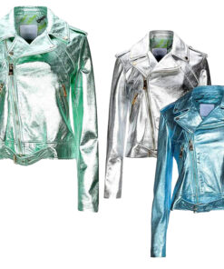Women Ladies Laminated Effect Real Leather Biker Jacket / Women Flashes Slim Fit Biker Motorcycle Leather Jacket / Personalized Gift
