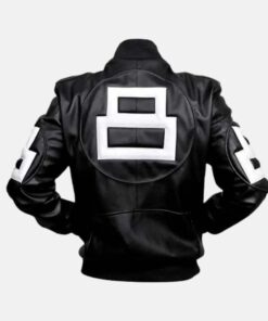 Vintage 8 Ball Leather Black Jacket by Michael Hoban - Iconic 90s Fashion
