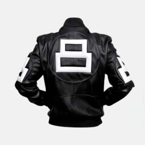 Vintage 8 Ball Leather Black Jacket by Michael Hoban - Iconic 90s Fashion