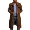 Duster Coat Brown Leather Long Jacket Men Ranger Duster Overcoat Real Suede Leather Jacket Handmade A7 Streetwear Coat