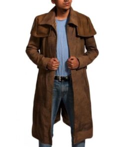 Duster Coat Brown Leather Long Jacket Men Ranger Duster Overcoat Real Suede Leather Jacket Handmade A7 Streetwear Coat