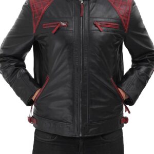 Men Vintage Cafe Racer Black Genuine Leather Slim Fit Real Biker Jacket