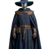Medieval Wizard Costume, Blue Hooded Cloak, Fantasy Mage Outfit, Halloween Cosplay Costume & Belt
