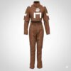 Female Bounty Hunter Cosplay Suit - Brown Galactic Warrior Sci-Fi Costume & Bo Kaytan Flight Suit