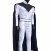 Star Wars Mandalorian White Flight Suit Custom Bounty Hunter Costume with Black Cape