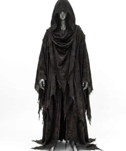 Black Hooded Cultist Cloak, Tattered Dark Fantasy Robe, Gothic Cosplay Costume