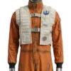 Rebel Pilot Cosplay Costume, Orange Flight Suit with White Vest, Space Pilot Full Set