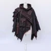 Post Apocalyptic Hooded Poncho, Wasteland Cosplay Cloak, Distressed Tactical Cape, Dystopian Survivor Costume