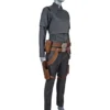 Sabine Wren Mandalorian Cosplay Costume, Ahsoka Inspired Brown 3-Piece Flight Suit with Leather Belt